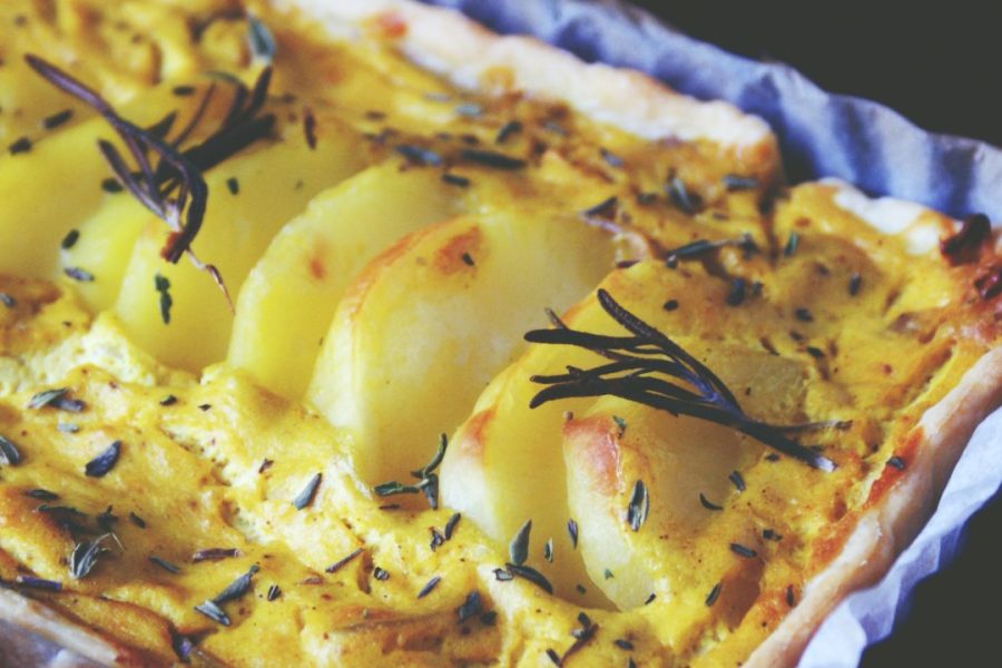 Quiche van aardappel en ui