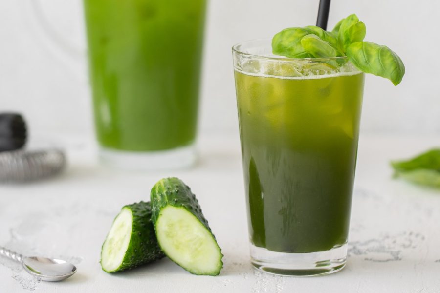 Mocktail met komkommer en meloen