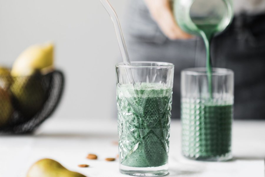 Smoothie met spinazie en groene thee